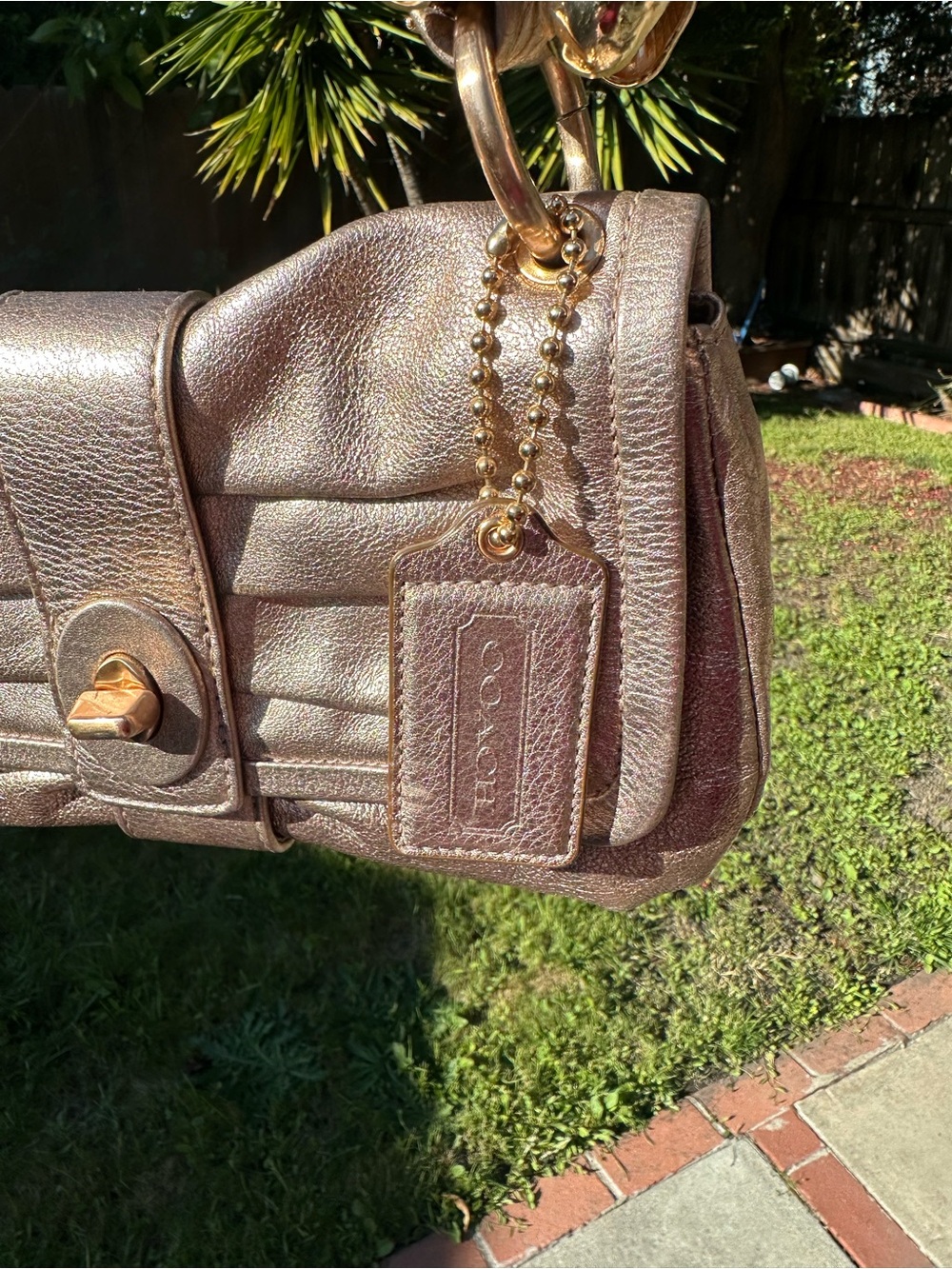 Coach Gold Metallic Madeline Shoulder Bag - Picture 2 of 7